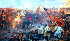 Franz Eisenhut: A zentai csata. 7x4 méter, olaj. (Fotó: WIkipedia)