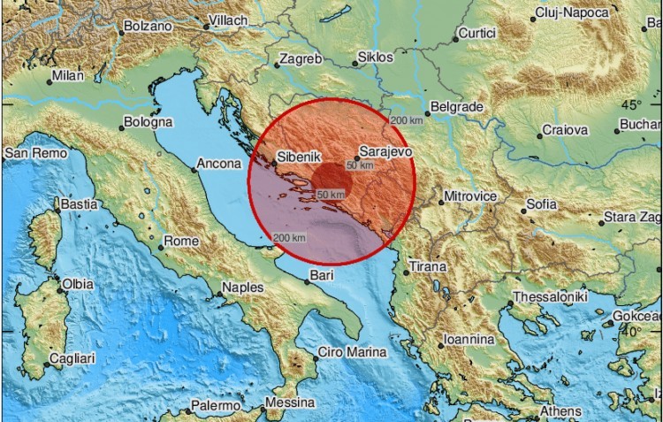 Horvátországban is érezték a csütörtöki boszniai földrengést