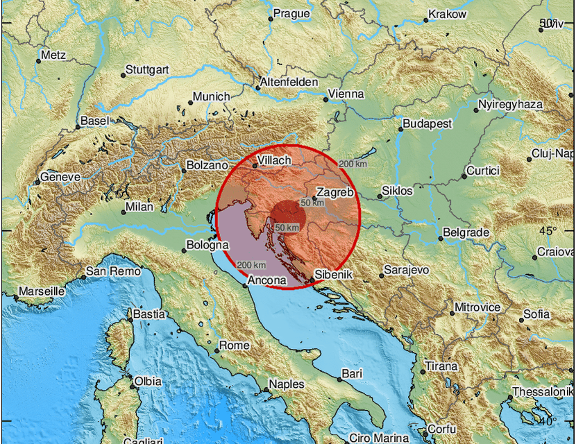 Földrengést észleltek Horvátországban