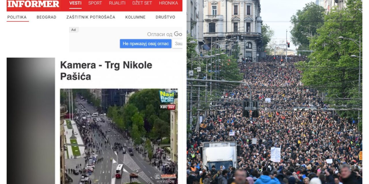 A Vučić rezsimjéhez hűséges lap szerint alig 50 ember tüntet Belgrádban